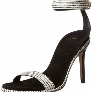 2/$15 Cole Haan cyro black white snake heels 7.5